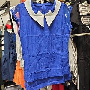 Nwot Blue Collared Women's Top